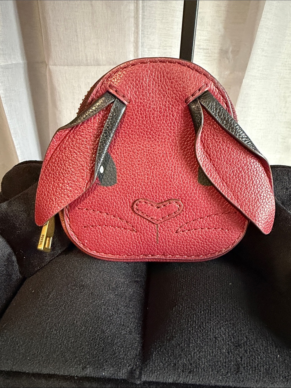 Fossil Red Mini Bunny-Ear Coin Purse